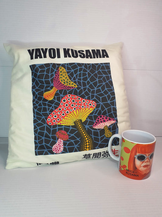 Pack personalizado cojín y taza inspiración yayoi